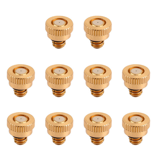 10-50pcs Brass Misting Nozzles Water Mister Sprinkle For Cooling System 0.016", 10PCS * 0.016"
