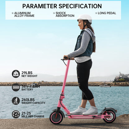8.5" Folding Electric Scooter 350W, 19 mph, 22 mi Range, UL2272, App, Dual Brakes