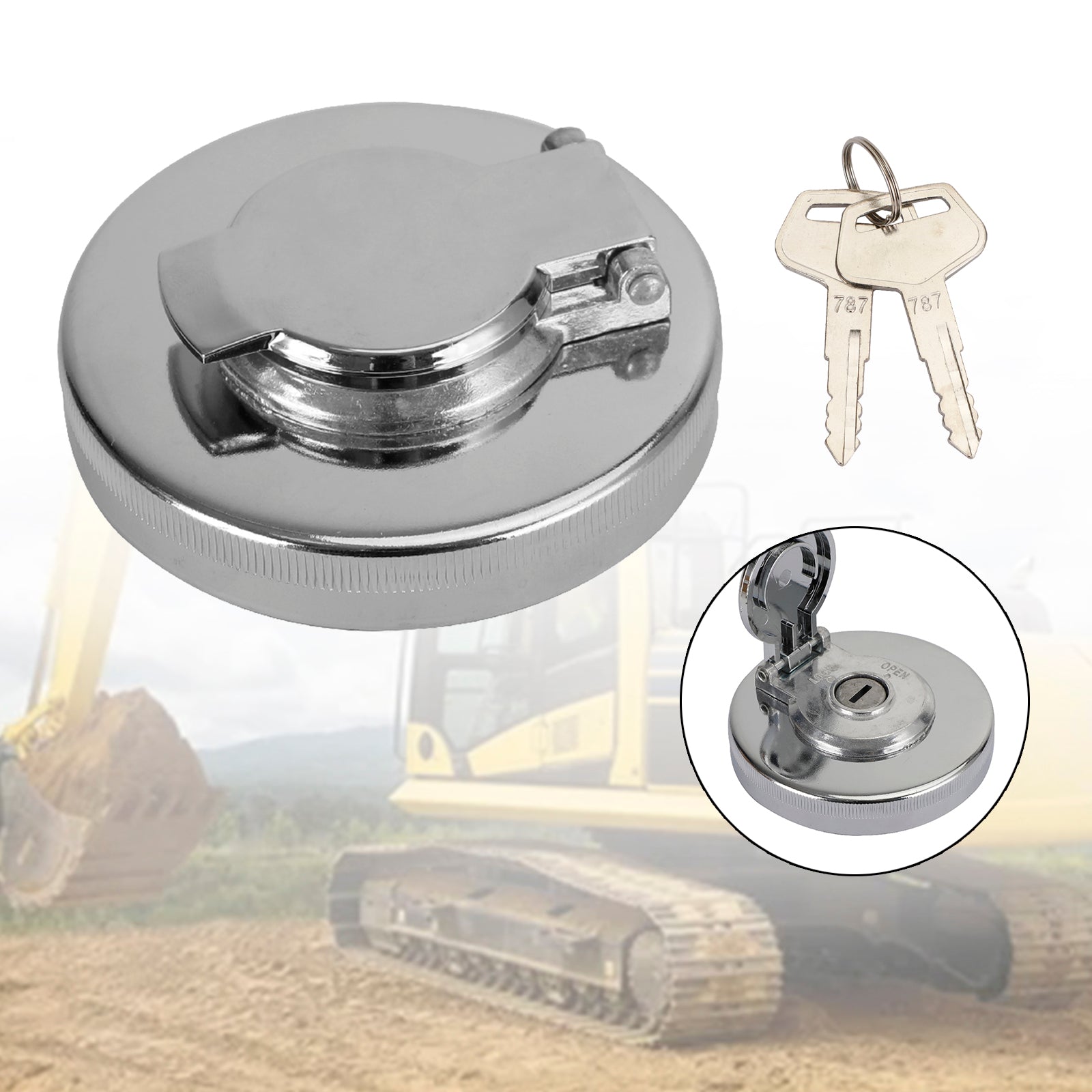 Fuel Tank Cap For Komatsu Excavator 20U-04-21360 PC45MR-1 PC50UU-2 W/2 Keys US