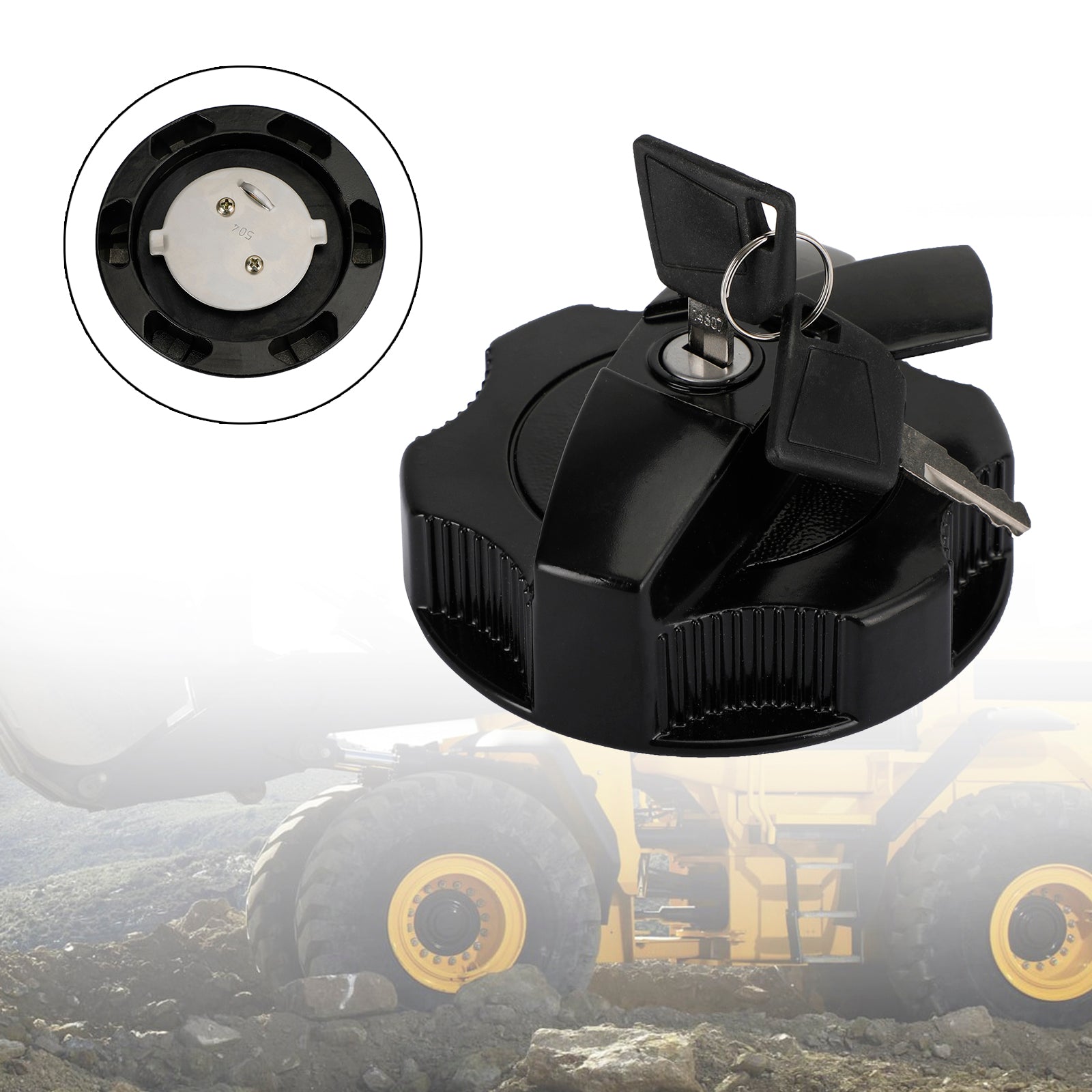 331/31152 3313352 Locking Fuel Cap For JCB 3CX 130 160 Excavator With 2 Keys US