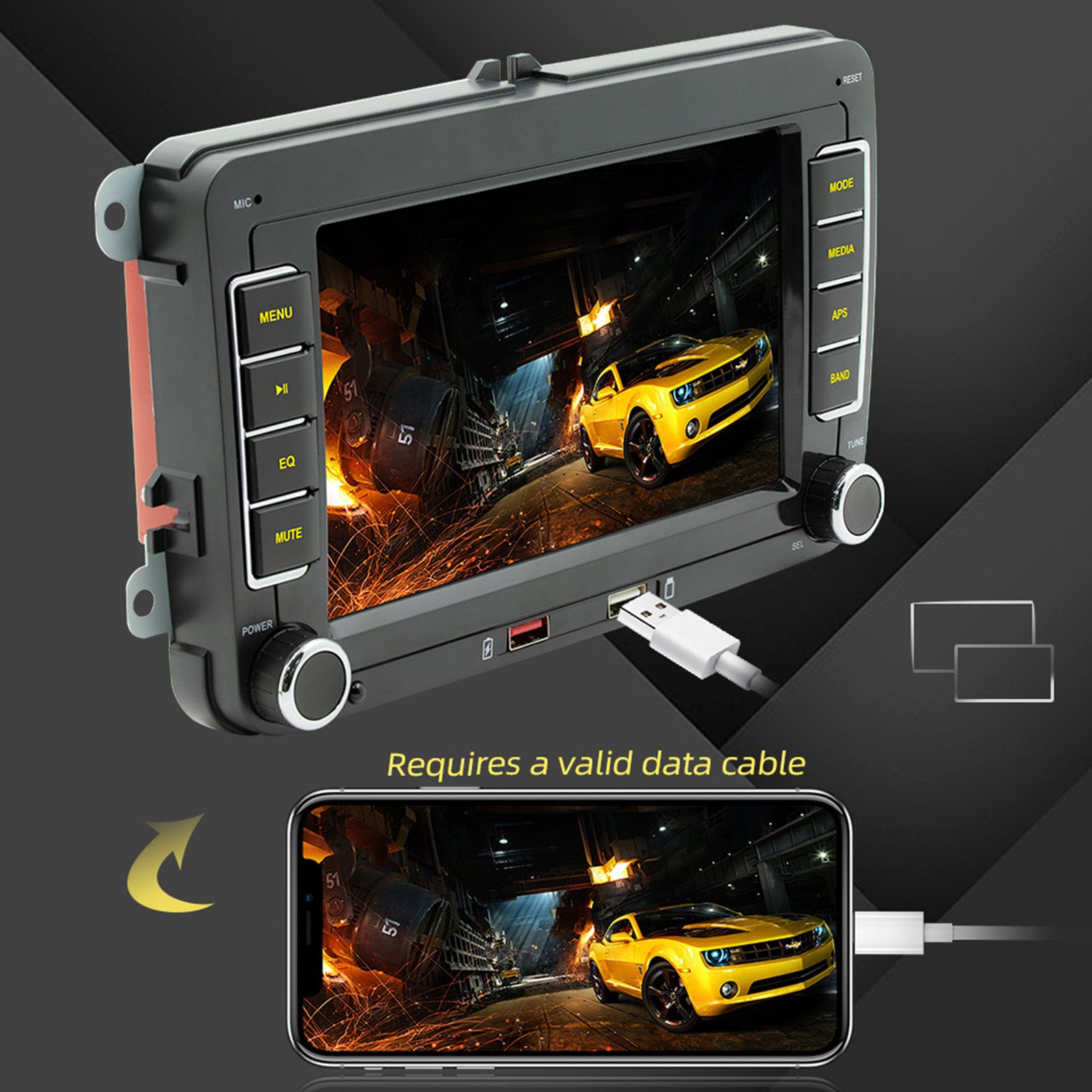 7inch Wireless Carplay Bluetooth Stereo Radio FM Car MP5 Player For Volkswagen Cars