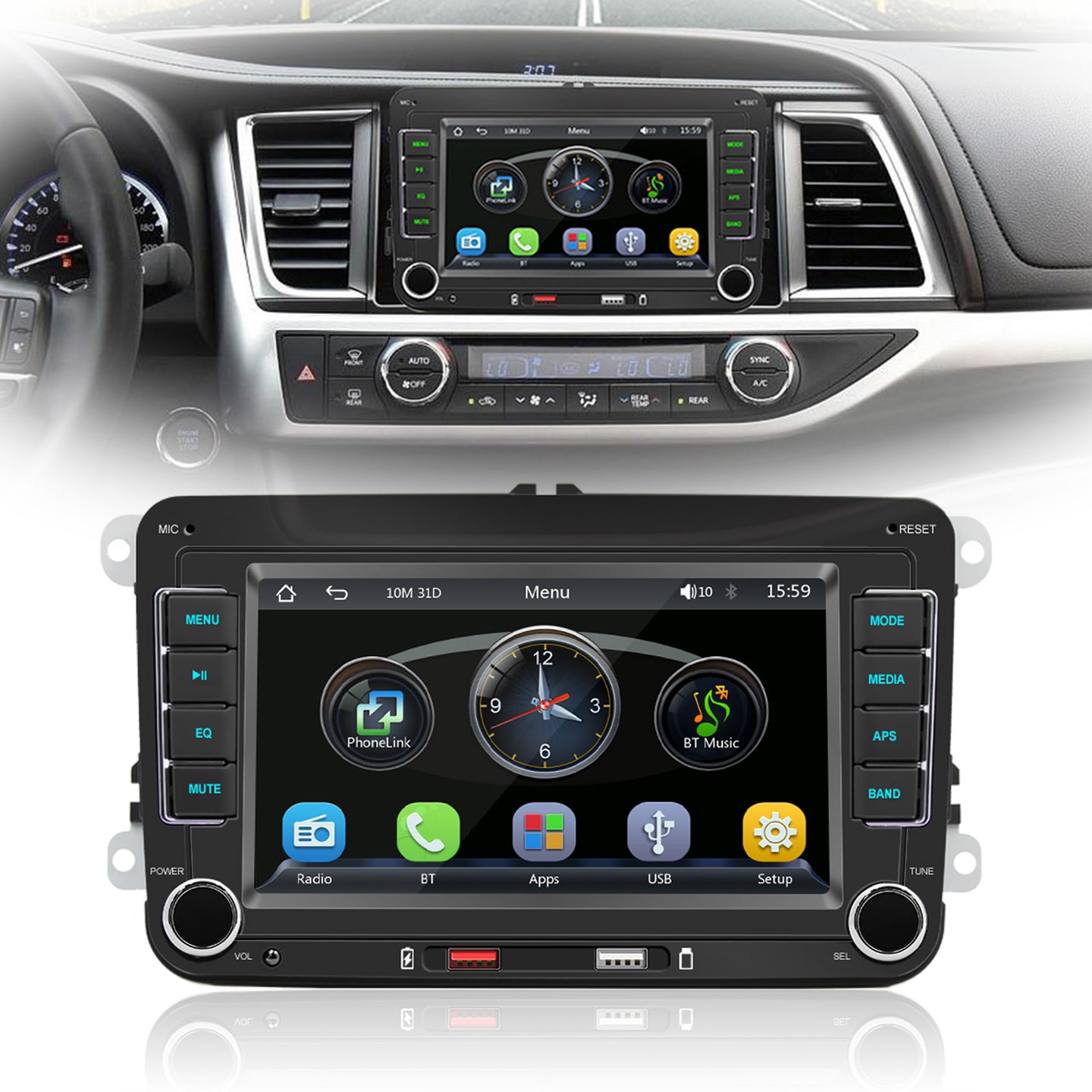 7inch Wireless Carplay Bluetooth Stereo Radio FM Car MP5 Player For Volkswagen Cars