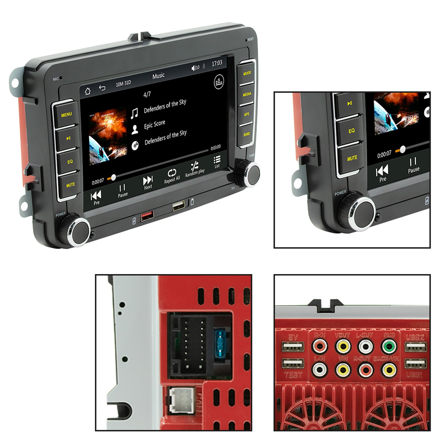 7inch Wireless Carplay Bluetooth Stereo Radio FM Car MP5 Player For Volkswagen Cars
