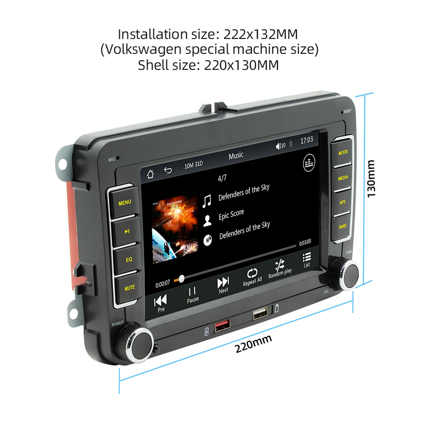 7inch Wireless Carplay Bluetooth Stereo Radio FM Car MP5 Player For Volkswagen Cars