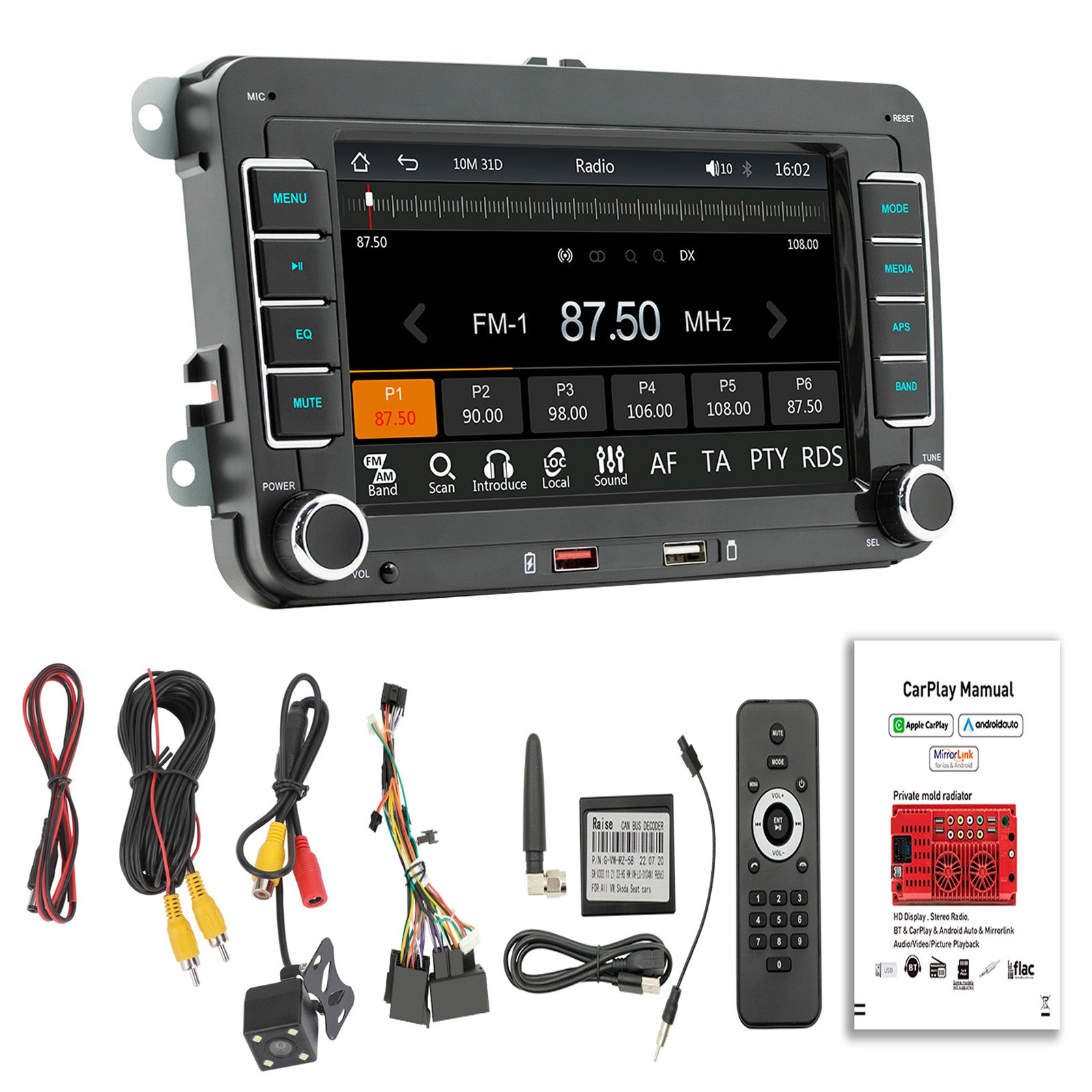 7inch Wireless Carplay Bluetooth Stereo Radio FM Car MP5 Player For Volkswagen Cars
