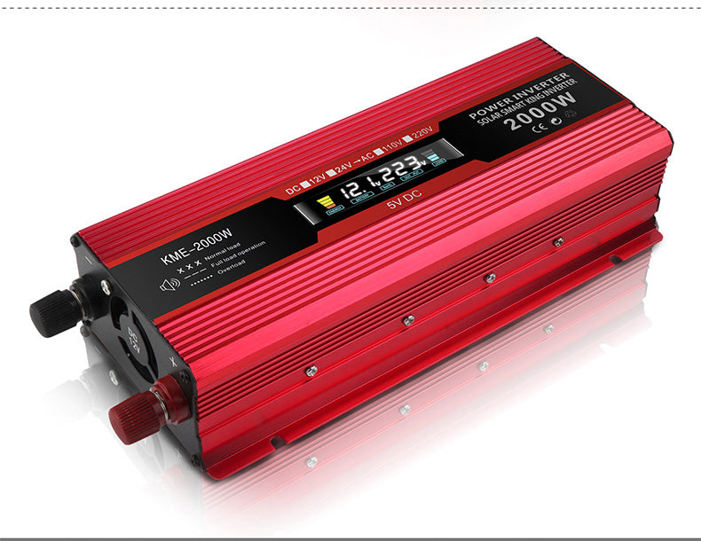 Car Power Converter Inverter DC 12V To AC 220V LCD 2000W Charger Transformer