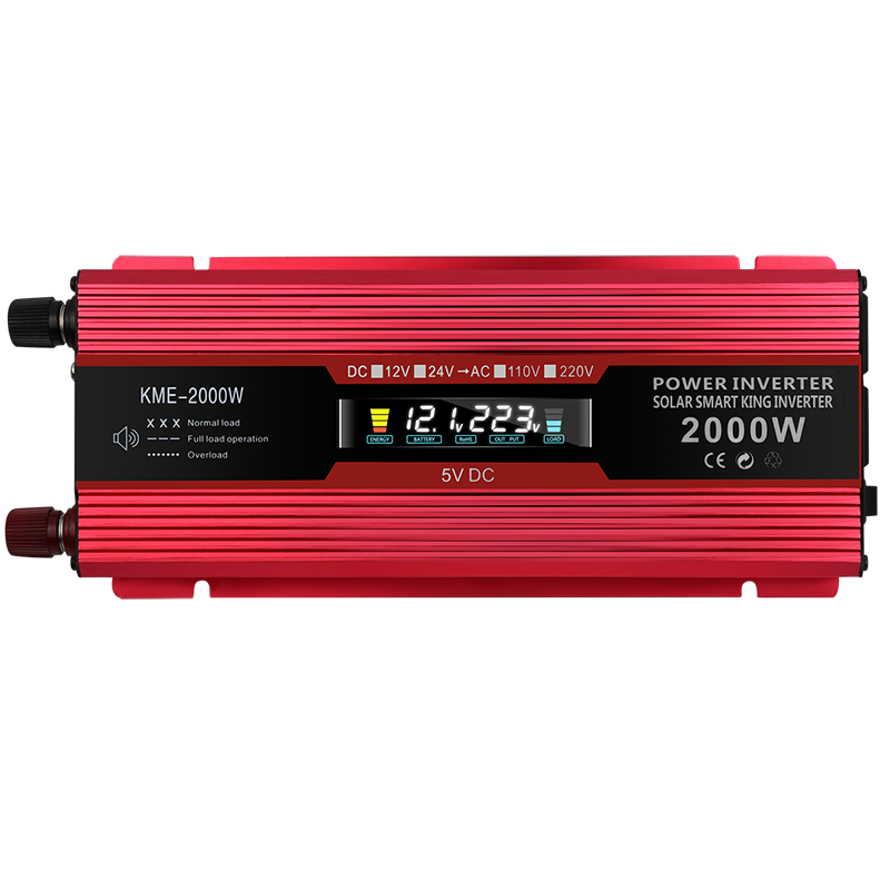 Car Power Converter Inverter DC 12V To AC 220V LCD 2000W Charger Transformer