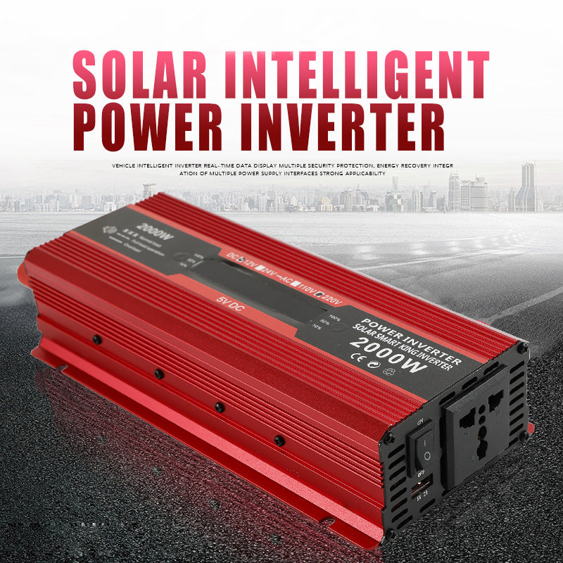 Car Power Converter Inverter DC 12V To AC 220V LCD 2000W Charger Transformer