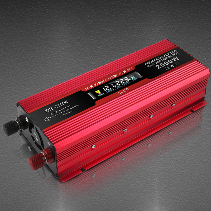 Car Power Converter Inverter DC 12V To AC 220V LCD 2000W Charger Transformer