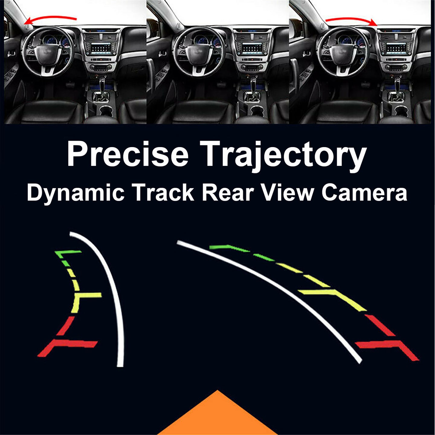 Car 8LED Dynamic Trajectory Parking Line Bus Truck Wireless Reverse Image Camera