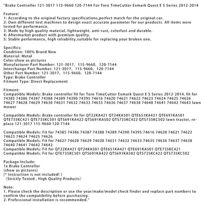 120â€?144 Toro Brake Controller 121-3017 115-9660