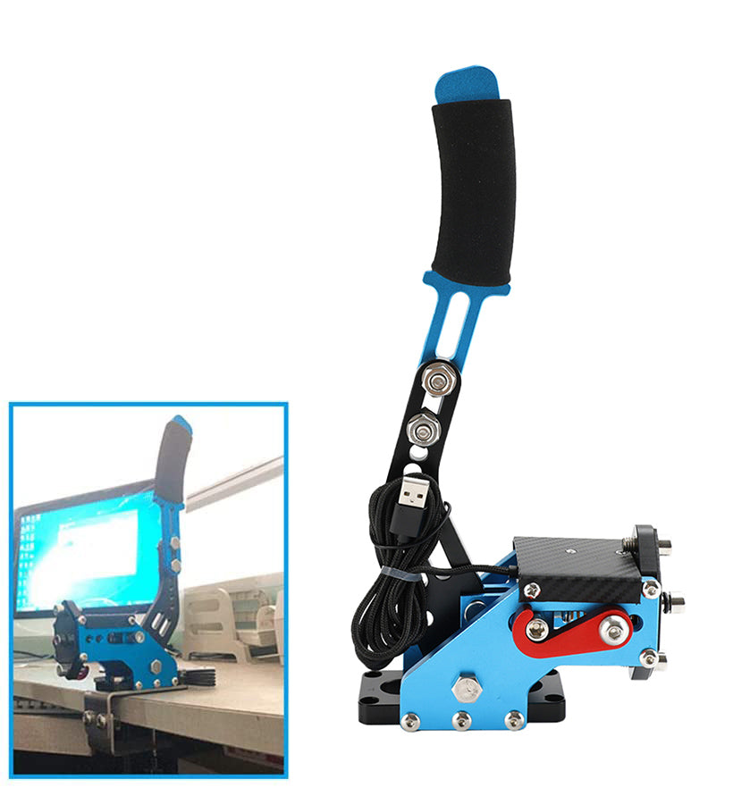 Racing Games Handbrake USB3.0 Kits for Steering Wheel Stand G29 G920 PC Blue
