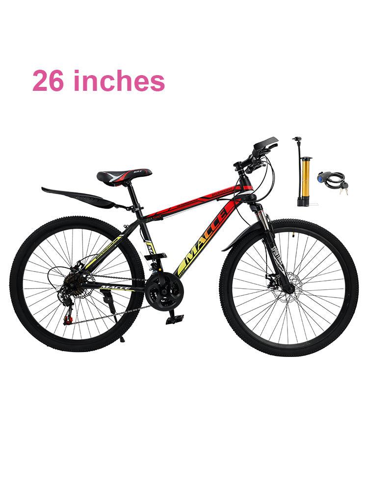 26 inch 24-Speed Mountain Bike with Suspension & Dual Disc Brakes