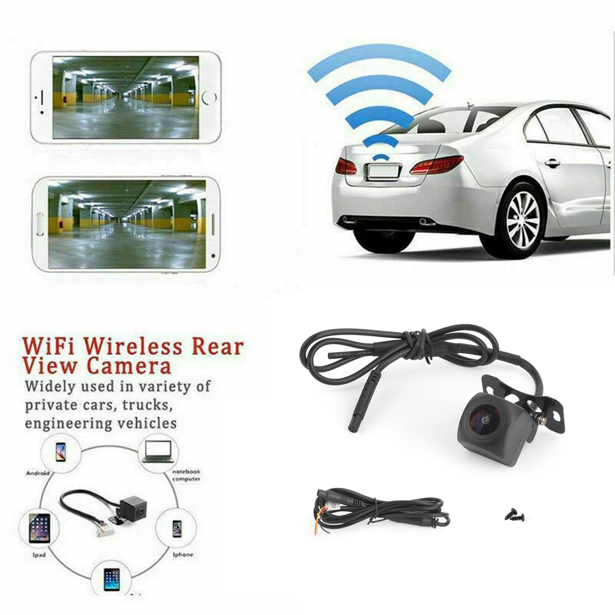 HD Wireless Car Rear View Backup Camera Fit For iPhone Android 175° Wide View (Copy)