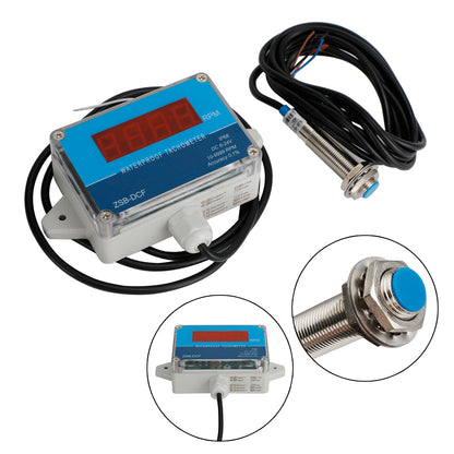 DC 8-24V Hall Tachometer Digital LED Motor Speed Meter Tester IP68 Waterproof
