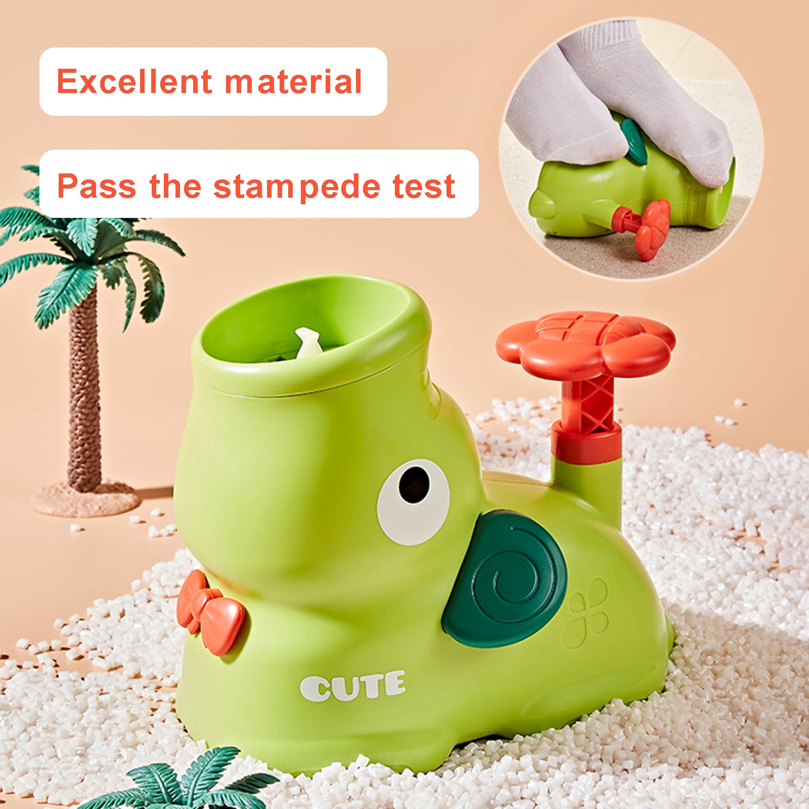 Flying Disc Launcher Step On Saucer Launch Outdoor Toys For Boys And Girls Green
