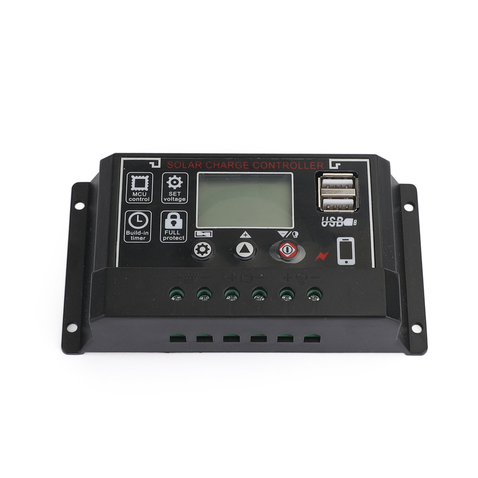 30A 12V/24V Solar Panel Battery Regulator Charge Controller PWM 4-Stage Dual USB