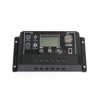 30A 12V/24V Solar Panel Battery Regulator Charge Controller PWM 4-Stage Dual USB