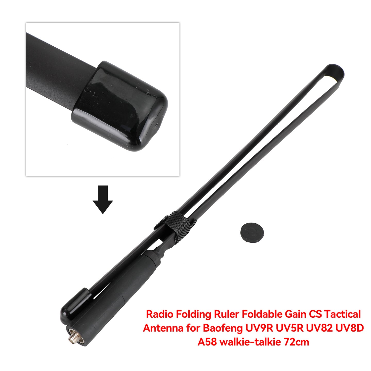 72CM Foldable Tactical Antenna SMA Female 144-430MHz for UV9R UV5R UV82 UV8D A58