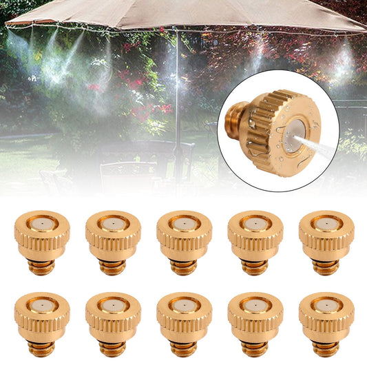 10X Brass Misting Nozzles Water Mister Sprinkle For Cooling System 0.012"