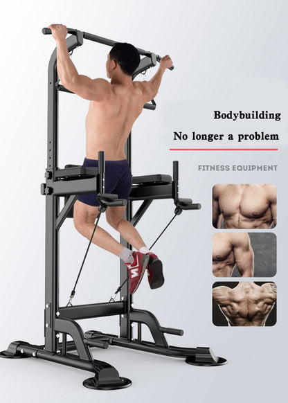 Pull-Up & Squat Bar Power Tower Dip Stands Home Gym Strength