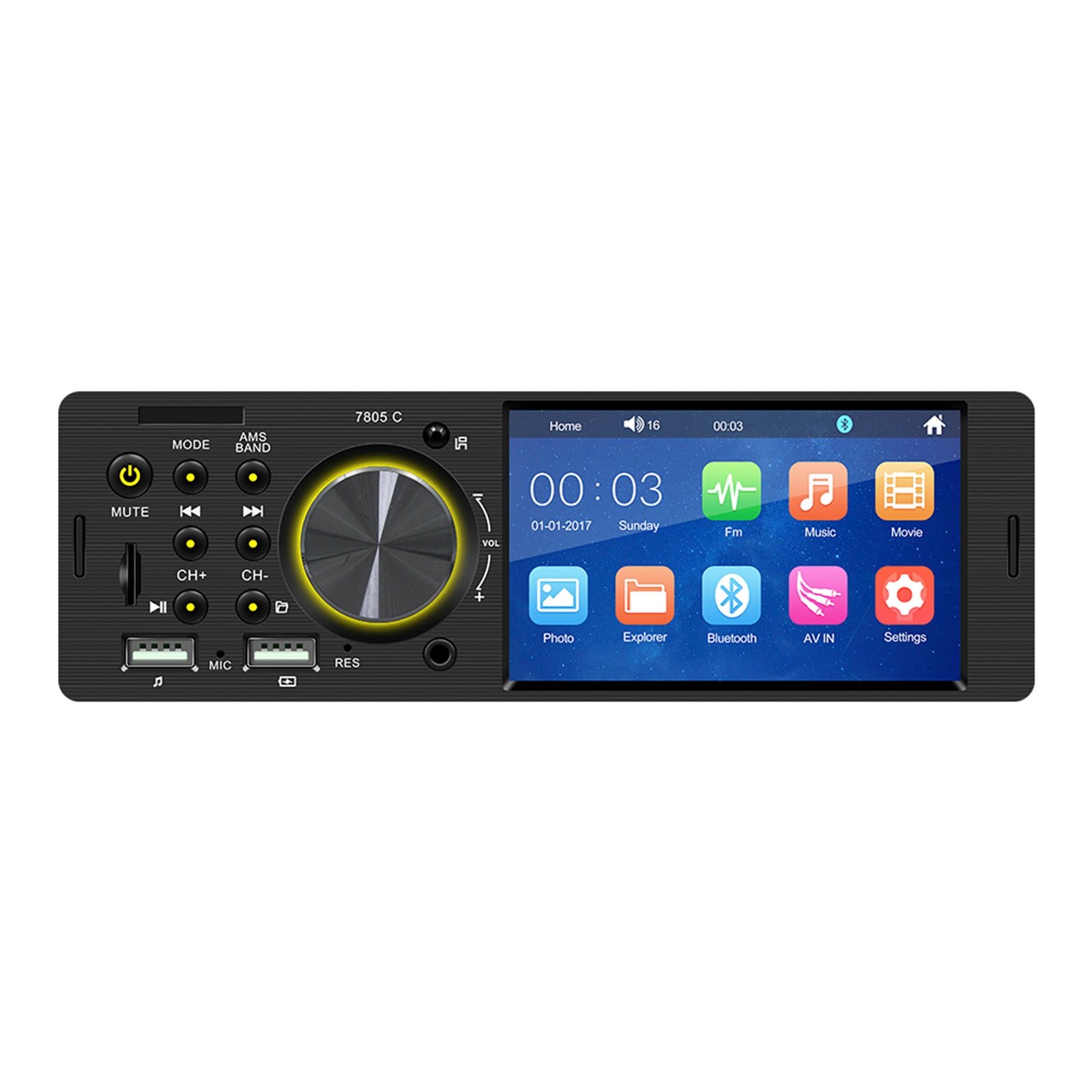 MP5 Car Player 1 Din 4.1 Inch Touch Screen Car Stereo Bluetooth + Backup Camera