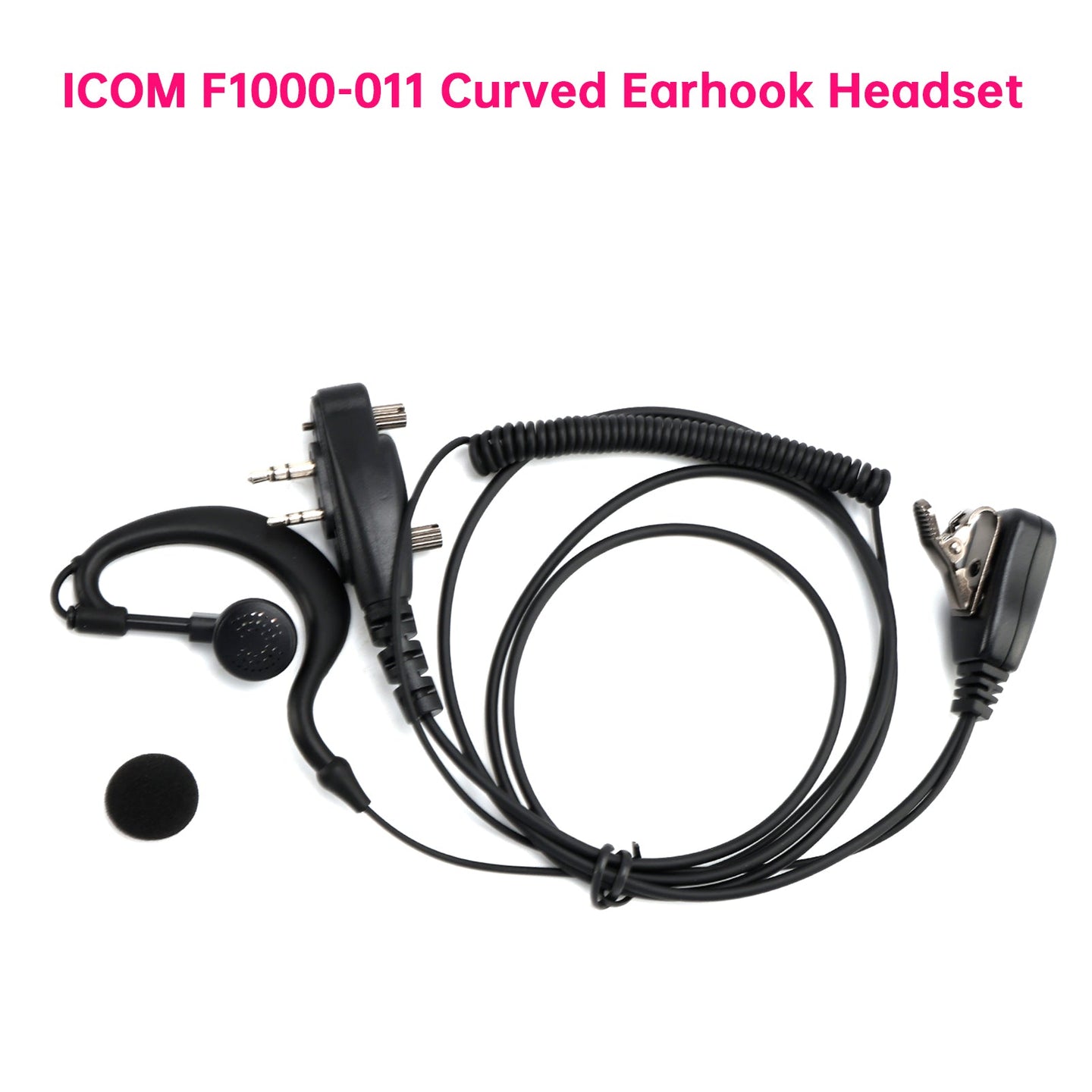 ICOM F1000-011 Curved Earhook Headset For ICOM U86 F4033 V88 U88 G88 T10 Radio
