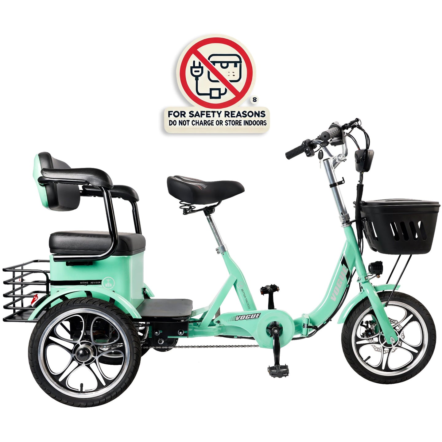 Electric Bike, 400W Folding Trike Ebike, 3 Wheel Electric Bicycle, Up to 34 Miles, 16 Tire Tricycle for Adults, Green