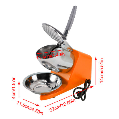 Electric Ice Shaver Machine – Dual Blade Shaved Ice & Snow Cone Maker for Home & Parties