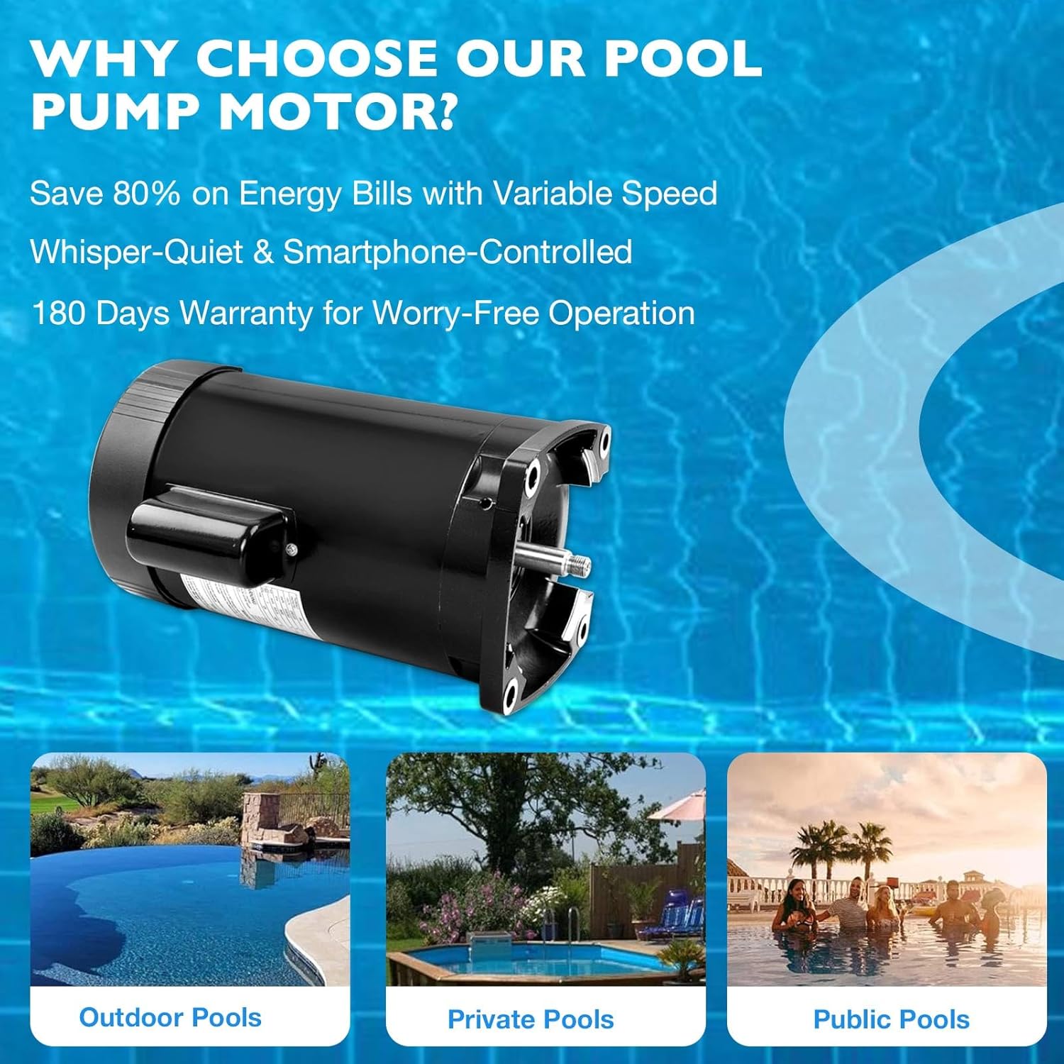 B2854 B2854V1 Pool Motor 1.5 HP Pool Pump Motor 115/230V Pool Motor