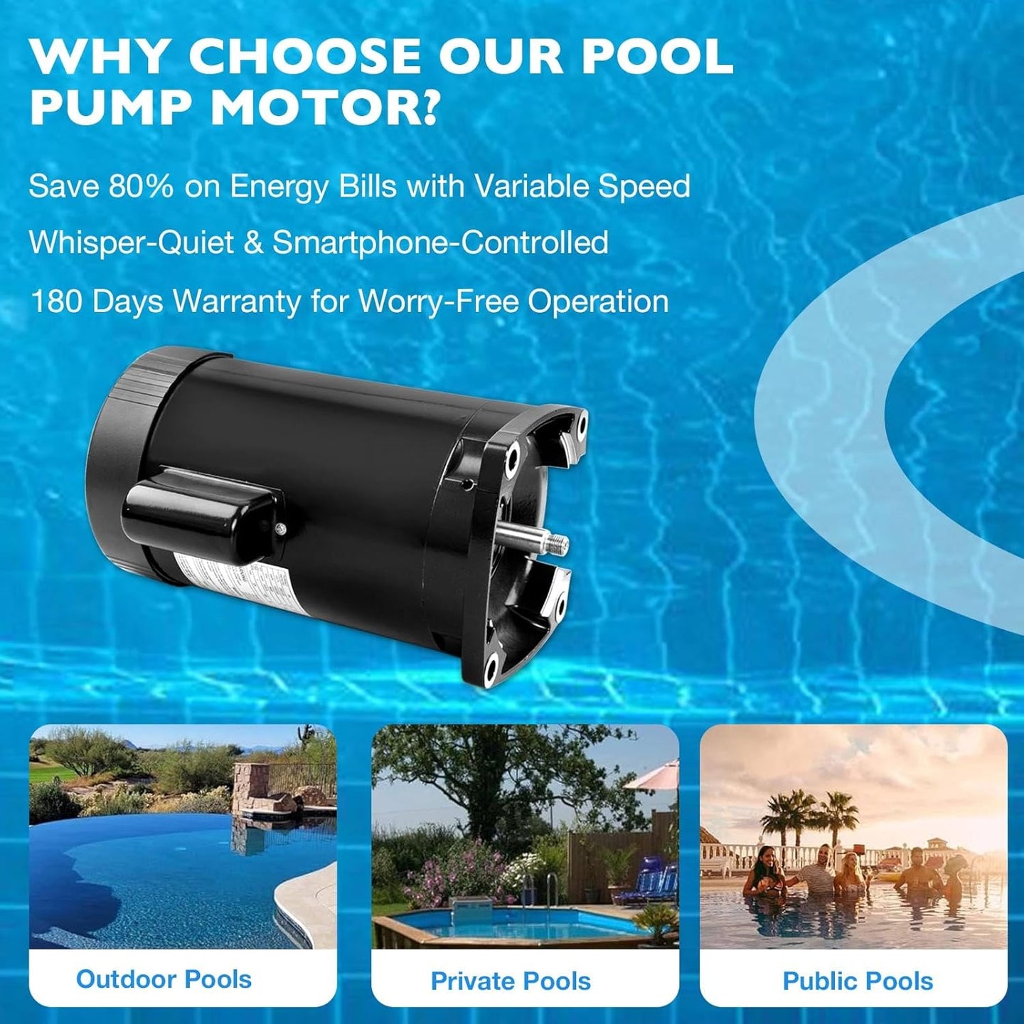 B2854 B2854V1 Pool Motor 1.5 HP Pool Pump Motor 115/230V Pool Motor