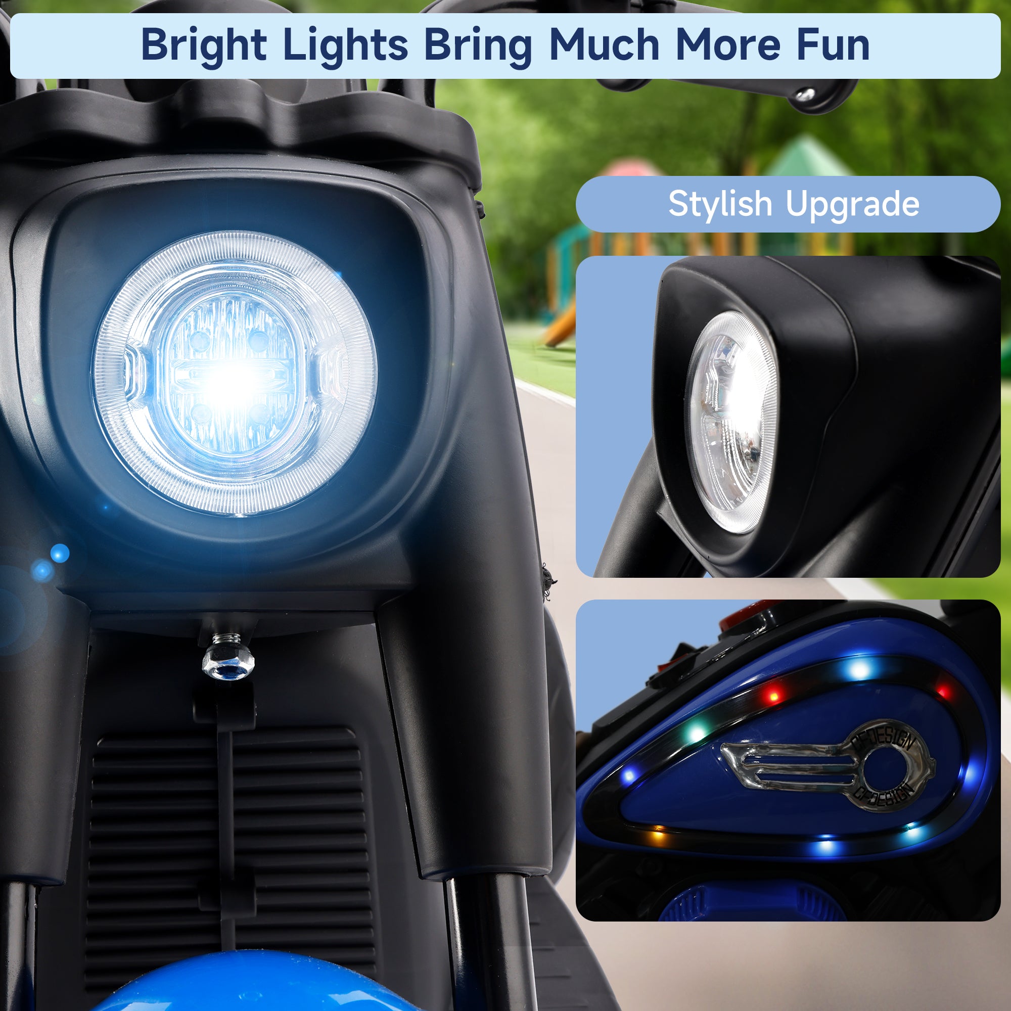 3-Wheel 6V Kids Ride-On Motorcycle with Music & Lights – Blue (Copy)