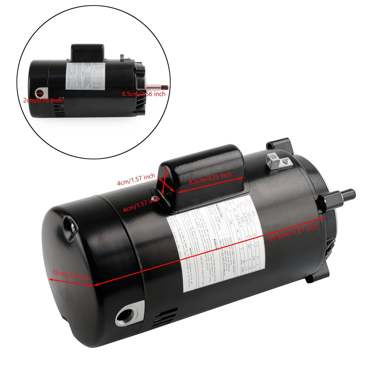 SP2615X20 Pool Pump Motor UST1202 2 HP Motor 115/230V