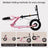 Pink 12 inch Stylish Kick Scooter for Teens and Adults
