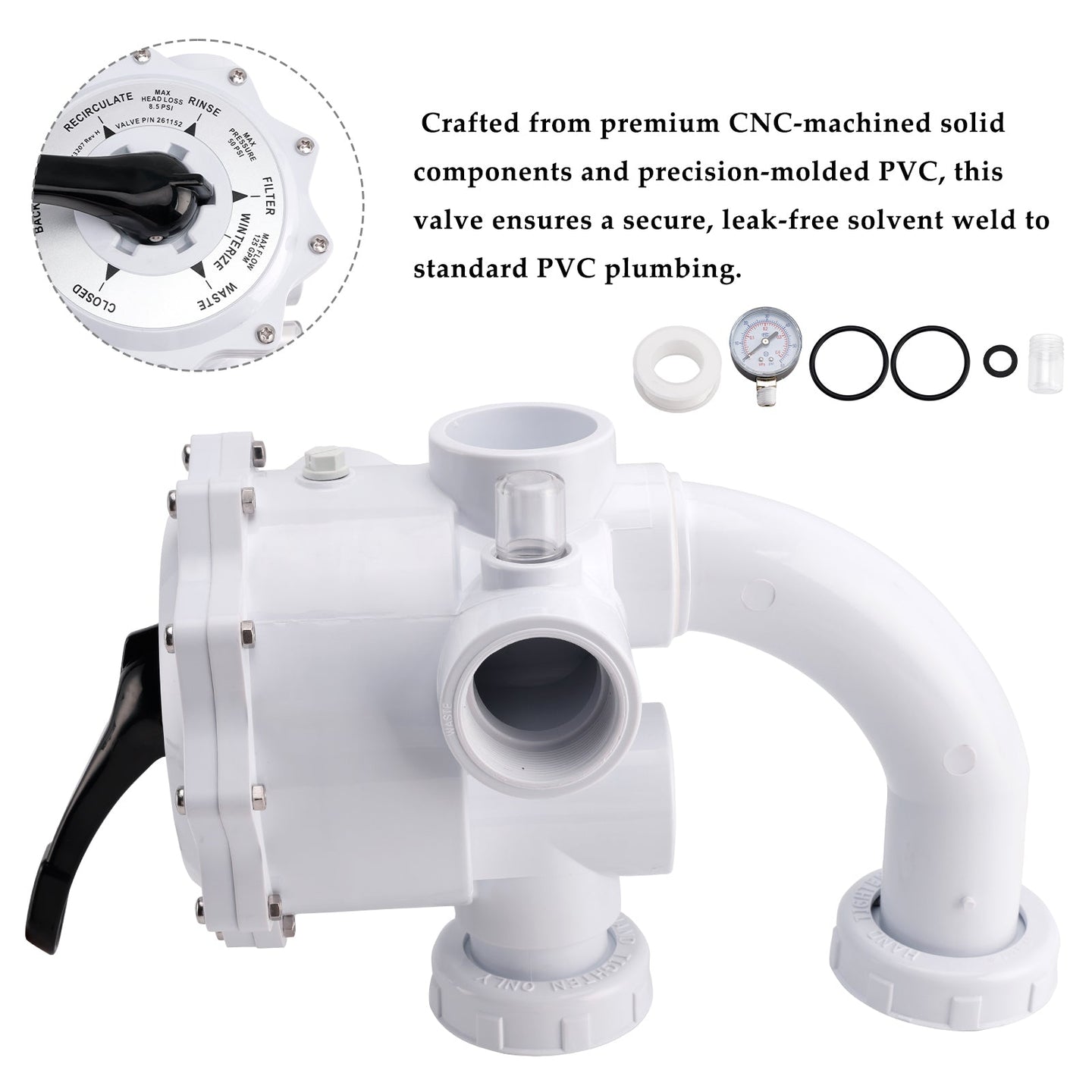 261152 2-Inch Multiport Valve Replacement for Pentair FNS, FNS Plus & Nautilus D.E. Filters