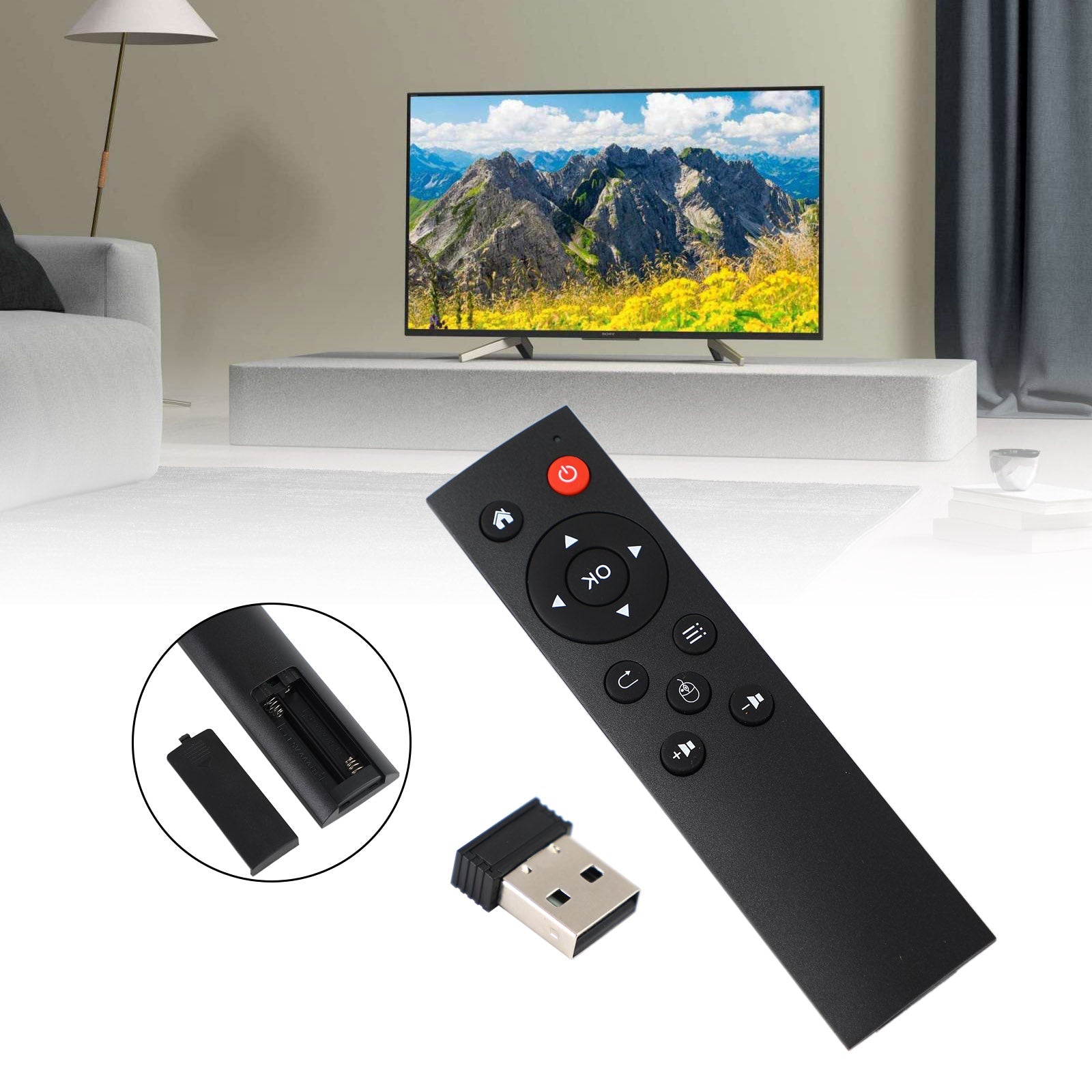 2.4G USB Mini Wireless Keyboard – Remote Control for HTPC, Smart TV & Media Box