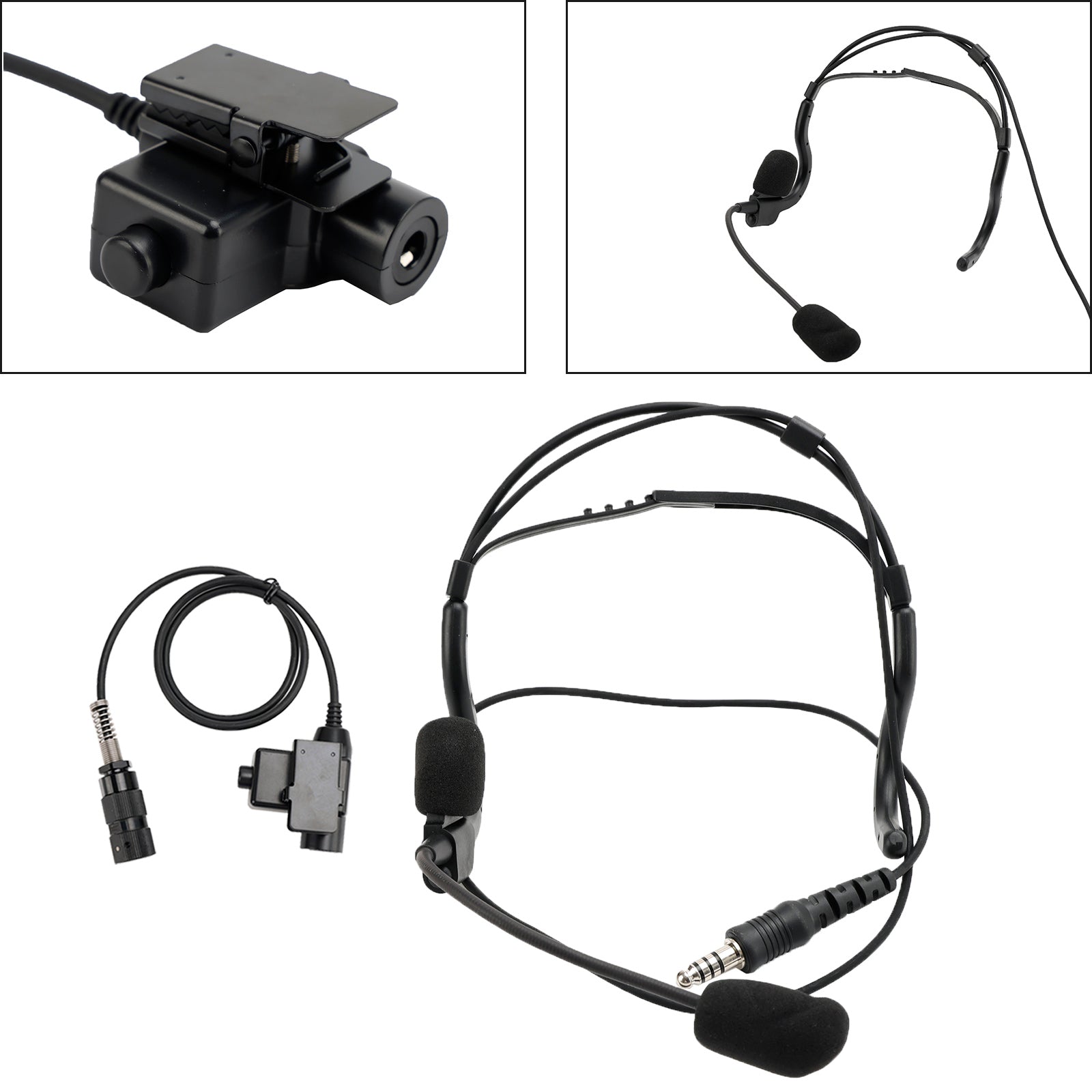 For AN/PRC148 PRC152 U329 6-Pin U94 PTT 7.1-C8 Rear Mount Plug Tactical Headset