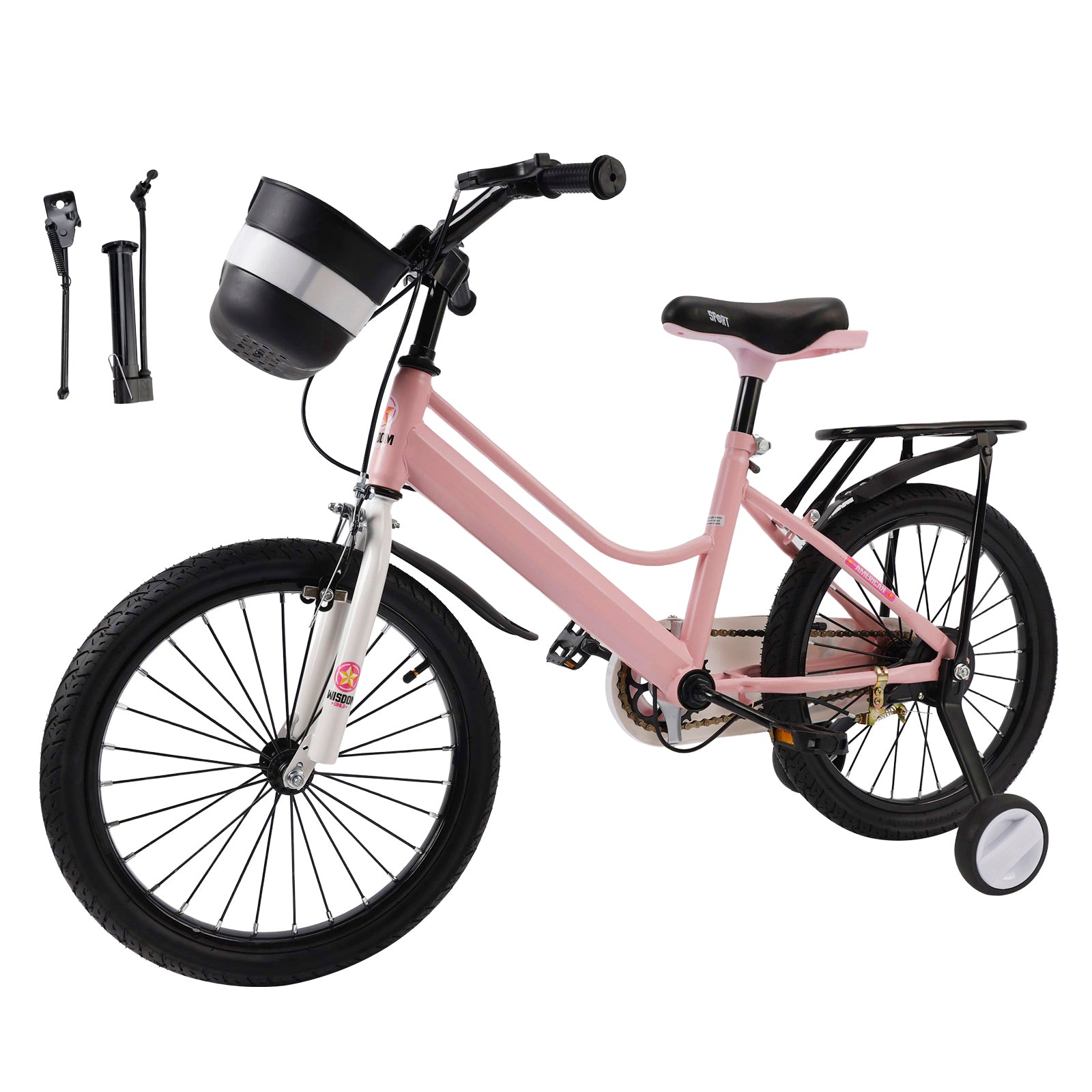 16" Kids Bike for Boys and Girls with auxiliary wheels & Rack Pink (Copy)