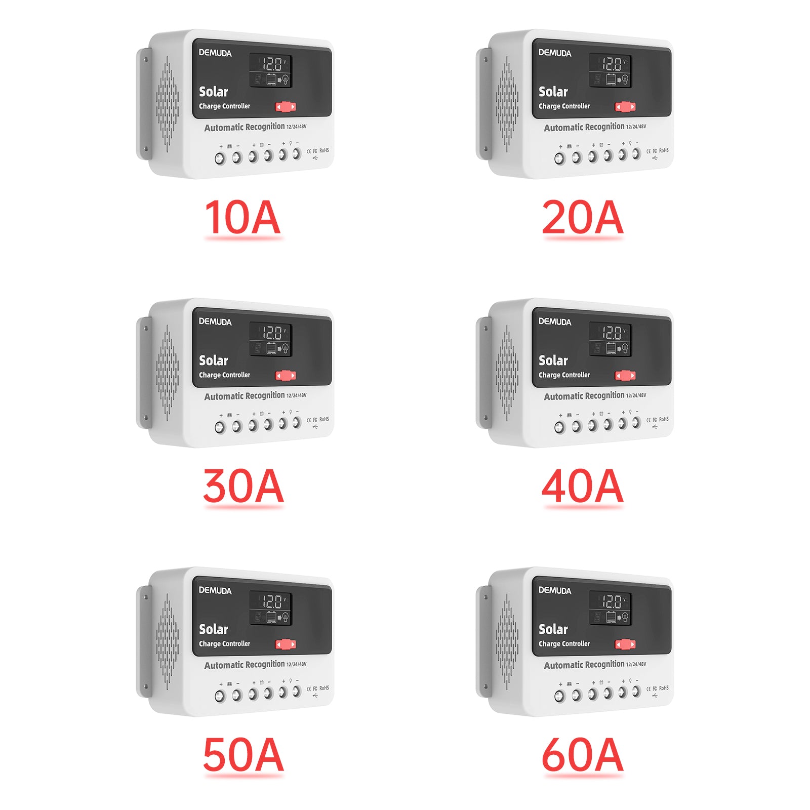 12V24V48V 10A-60A PWM Solar Controller Automatic Solar Controller Iron Phosphate