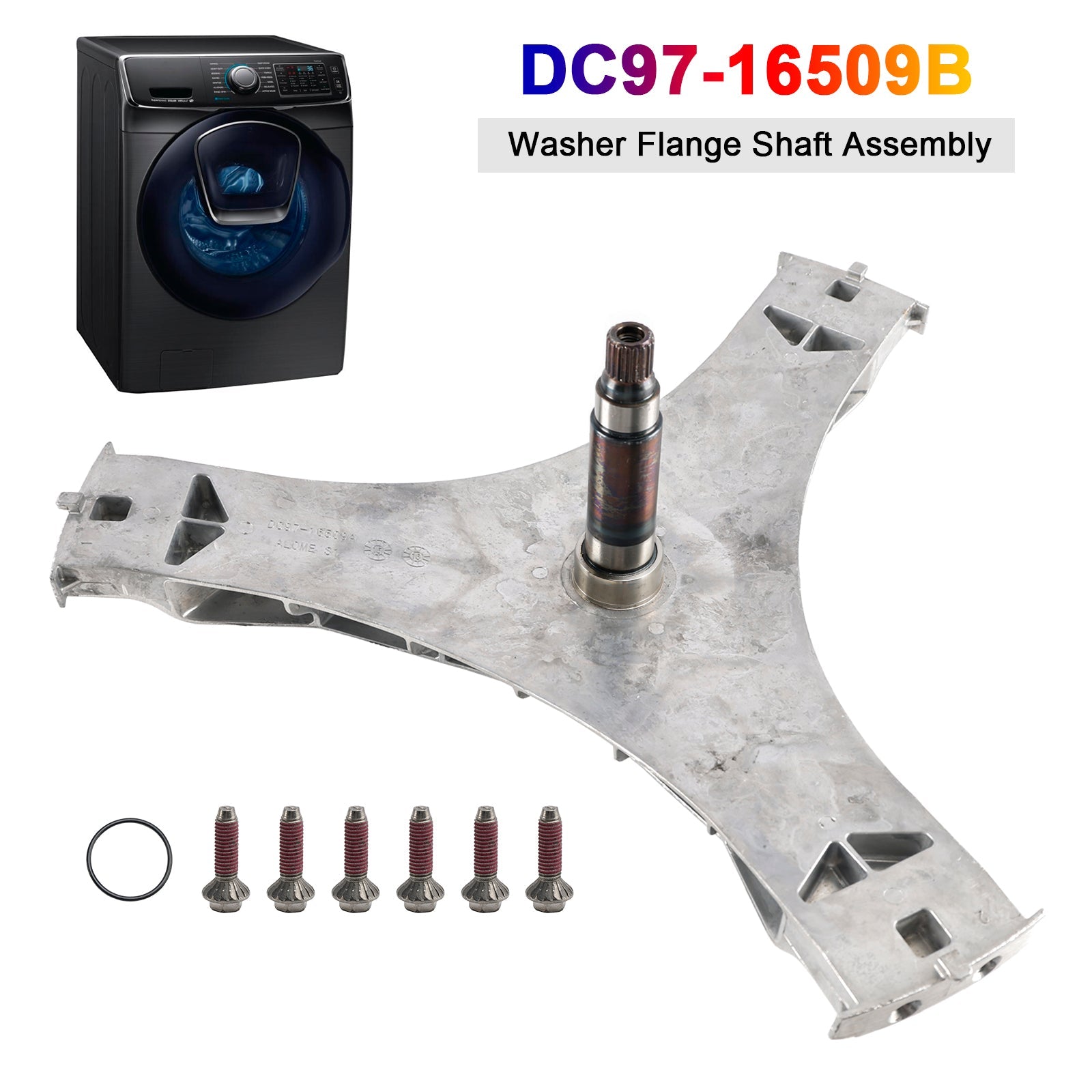 Samsung Washer Spider Arm Flange Shaft Repair Kit, Replaces DC97-16509B, AP5582195, with Bolts & Gasket