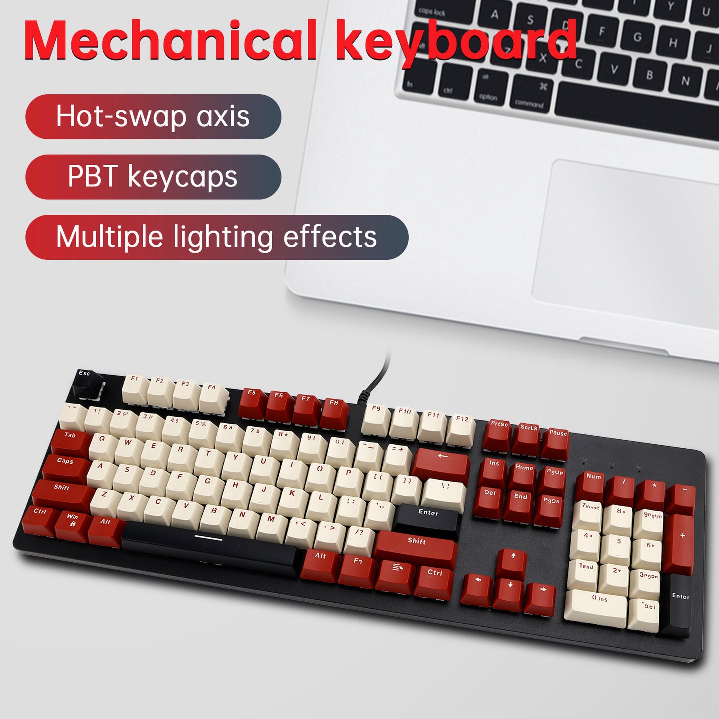 104Key Wired Mechanical Linear Switch Gaming Keyboard Hot-Swappable Customizable