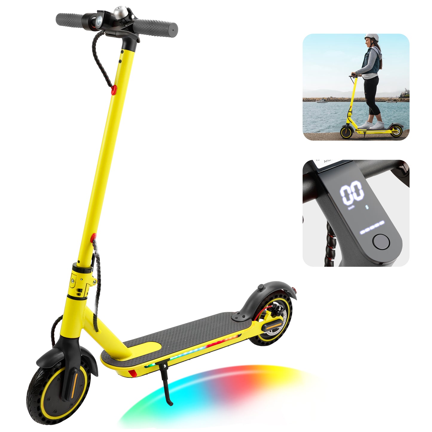 8.5" Folding Electric Scooter With app 350W 35KM Range 30km/h City Commute Yellow (Copy)