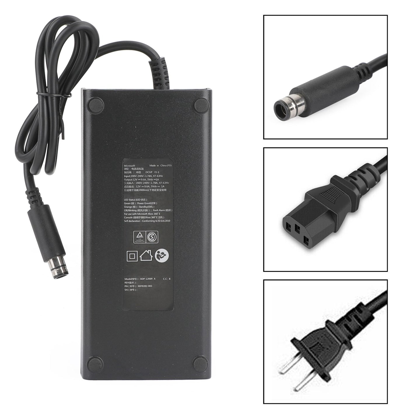 Power Supply Brick AC Adapter Replacement Charger 115W Fit for Xbox 360 E US