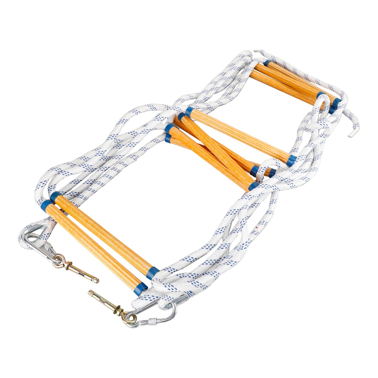 5M (16ft) Folding Fire Escape Ladder for 2-Story Windows, 660 lbs Capacity, Portable Emergency Rope Ladder