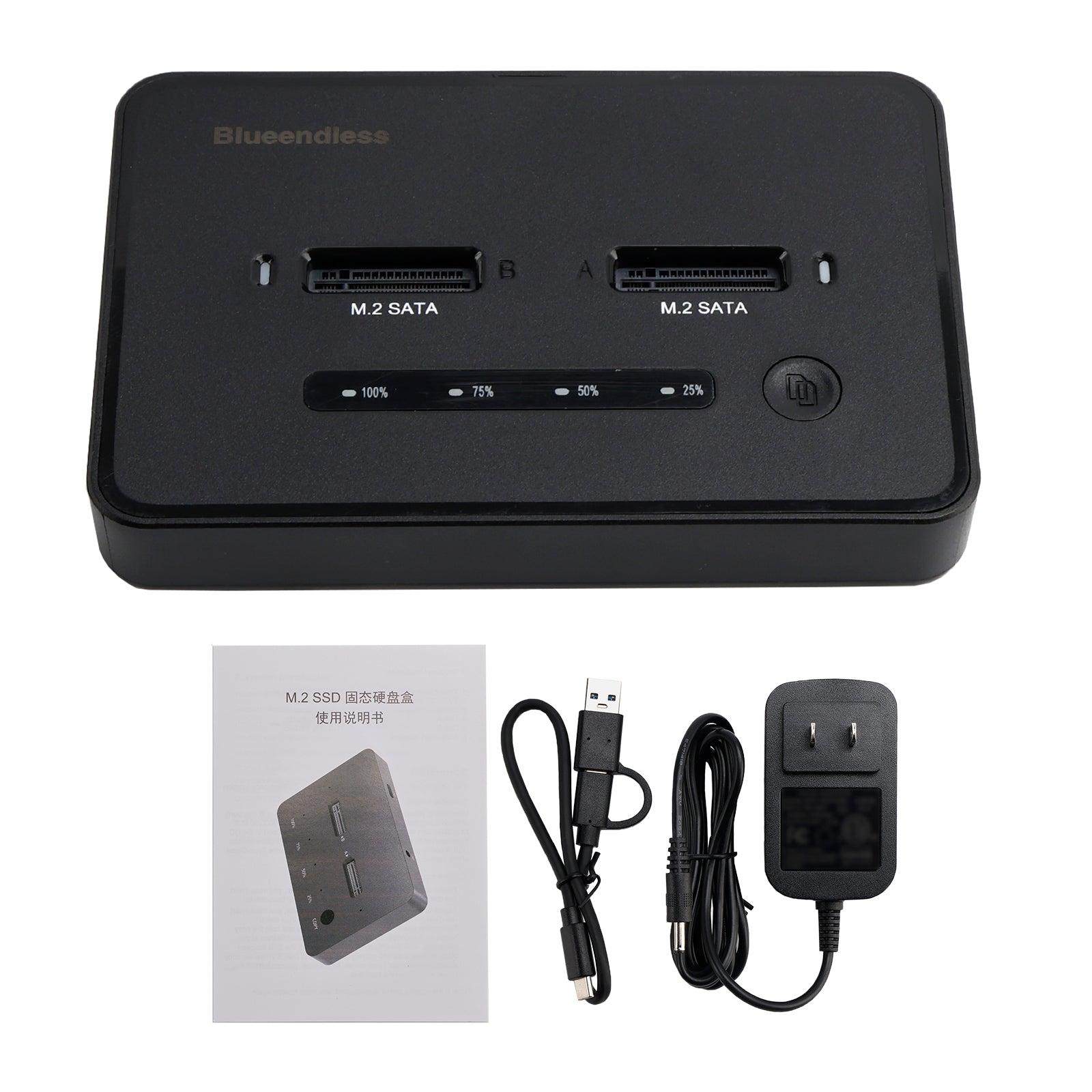 SATA Docking Station Duplicator SSD M.2 SATA+SATA Solid State Drive Enclosure