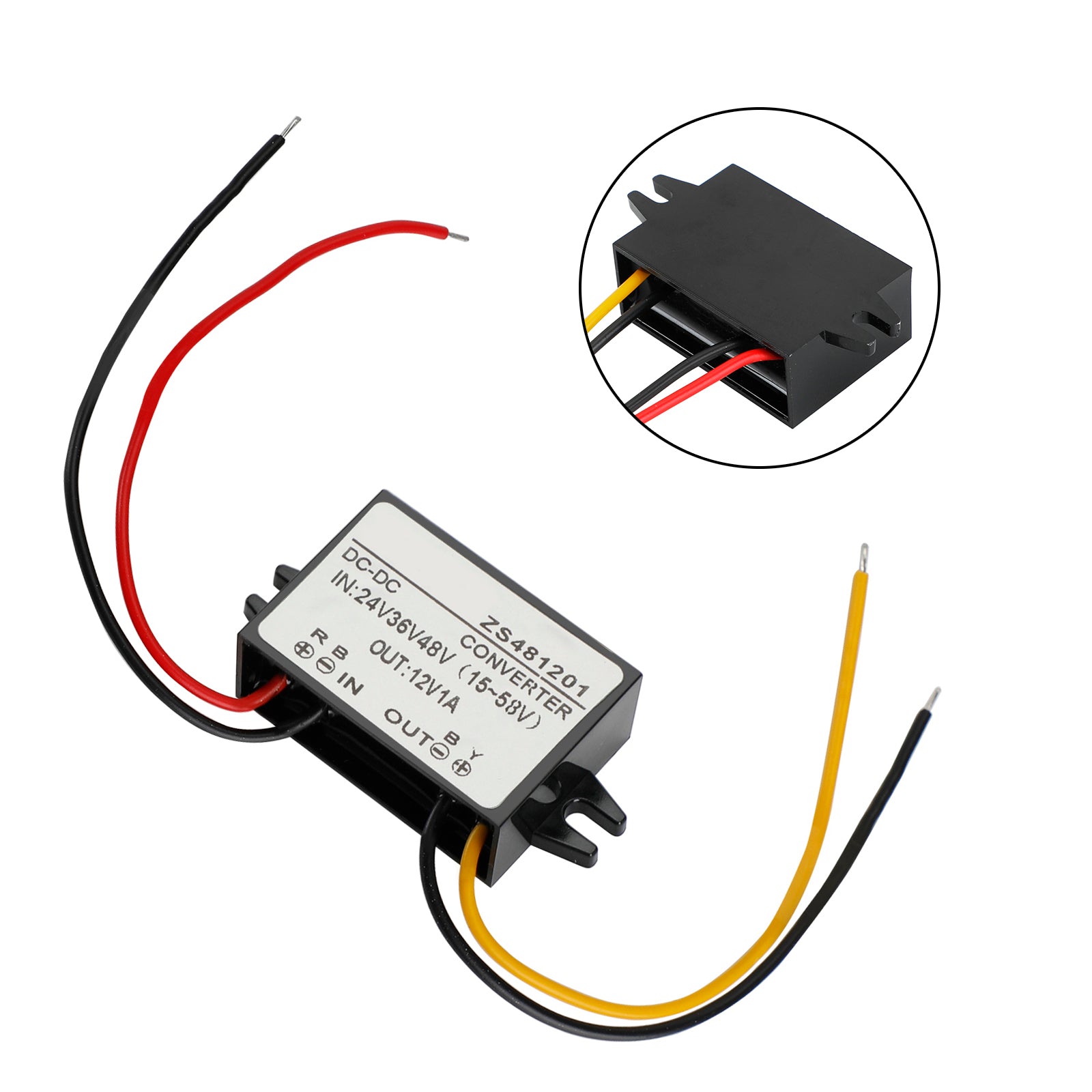 Waterproof Buck Step Down Converter DC24V 36V 48V to DC12V 1A Car Power Module