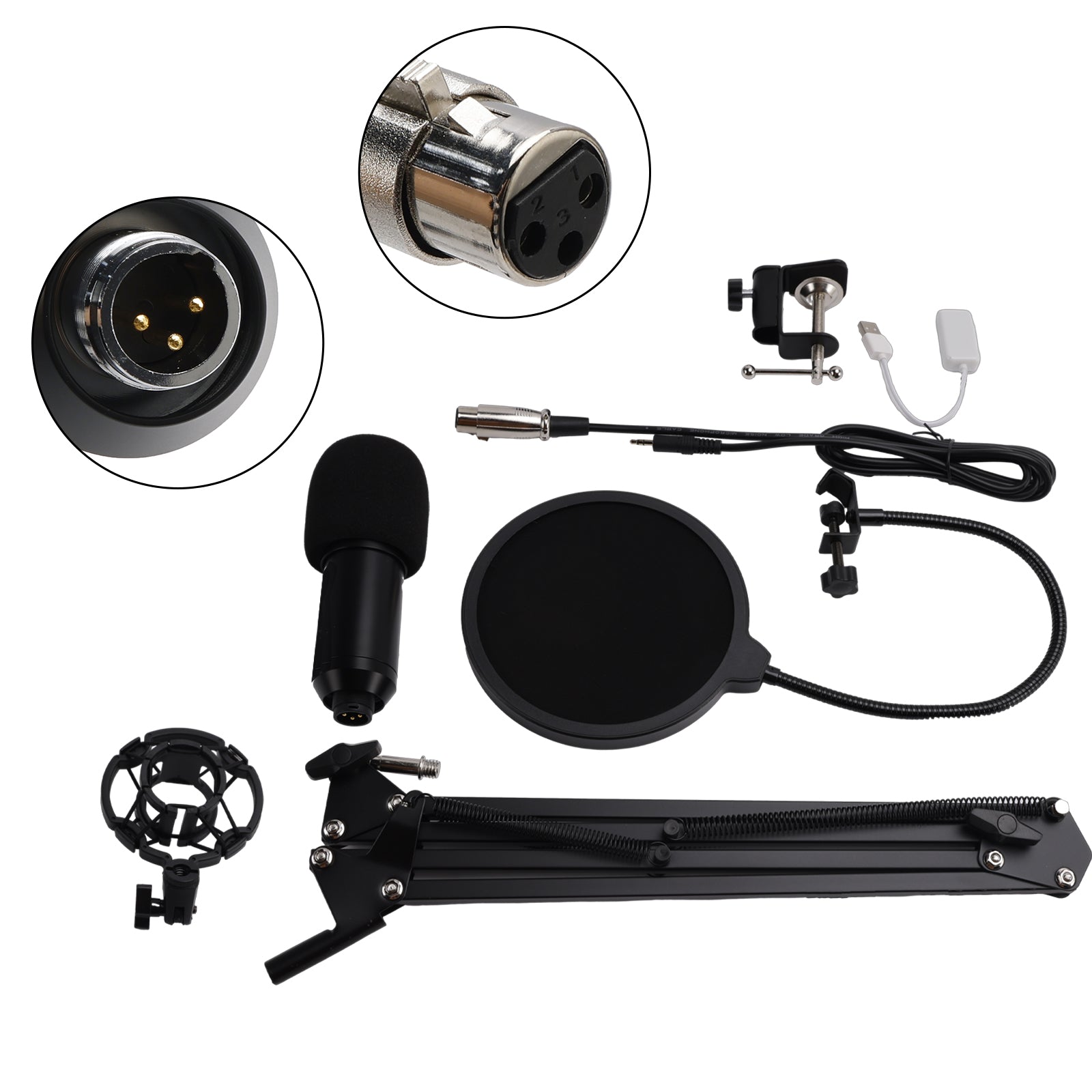BM800 USB Condenser Microphone for PC Studio Microphone Kit Podcasting Recording