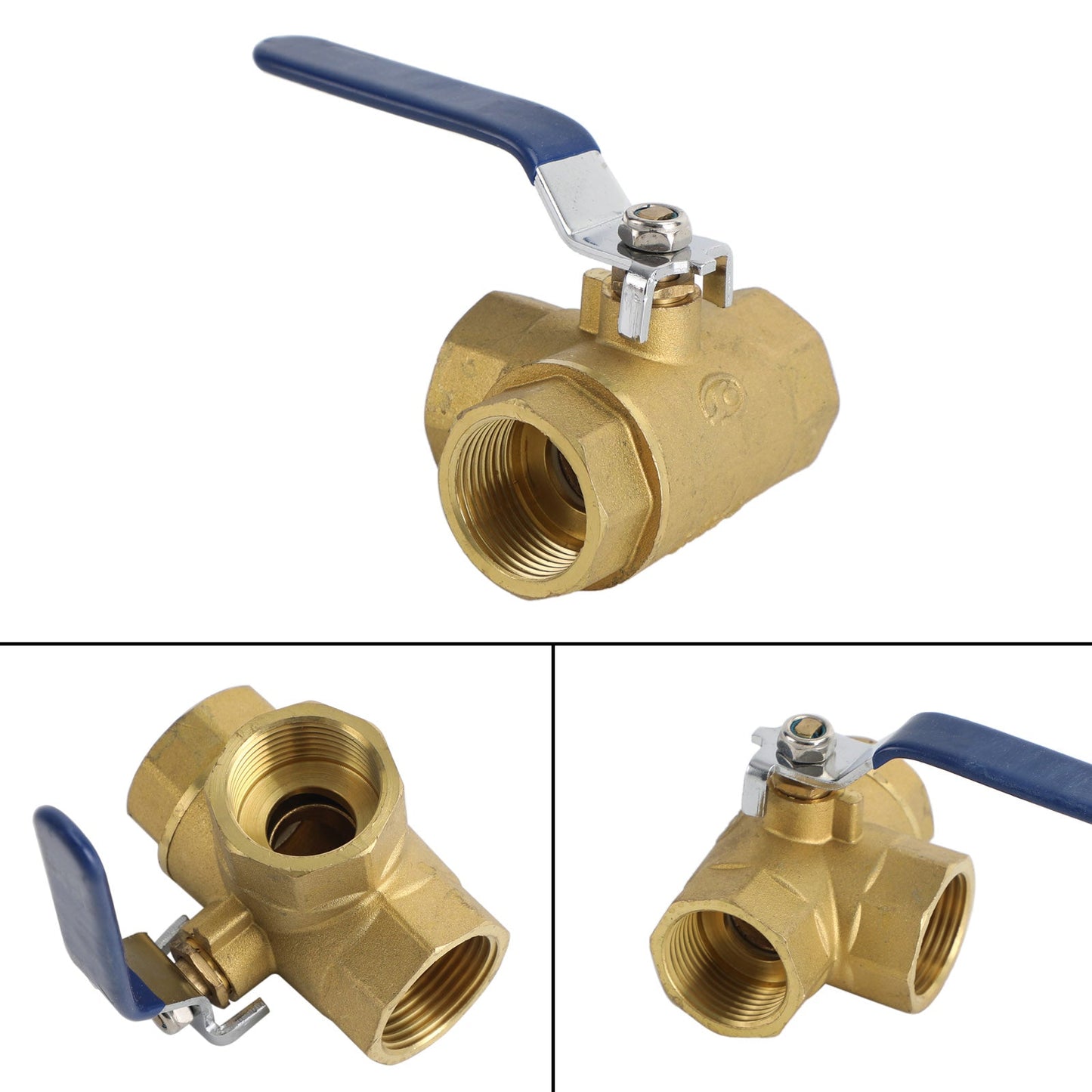 3-Way Ball Valve Female T Port Lever Handle Made Of Forged Brass