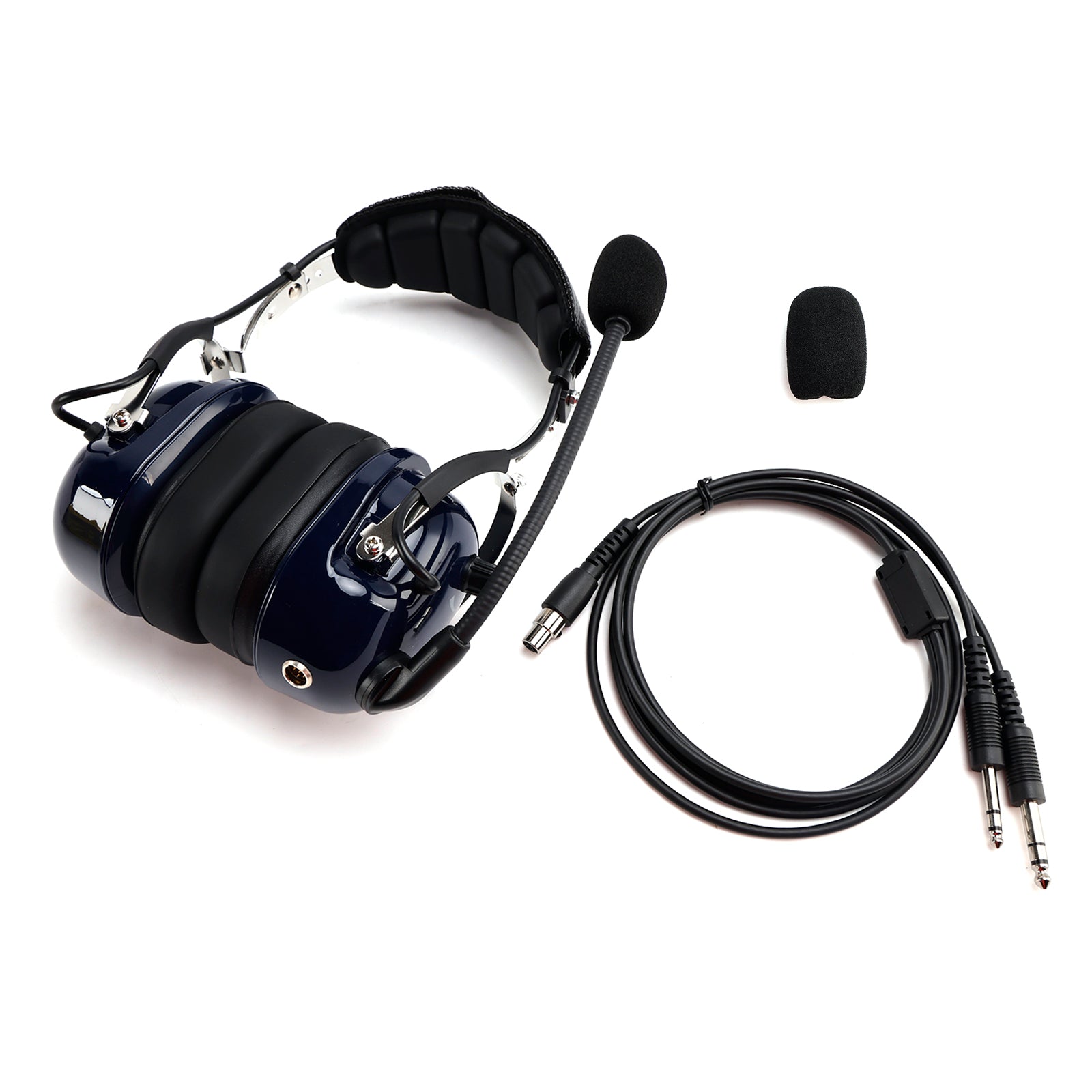 Pilot Noise-Cancelling Headset with 6.3/5.2mm GA Plugs Universal for Aircraft