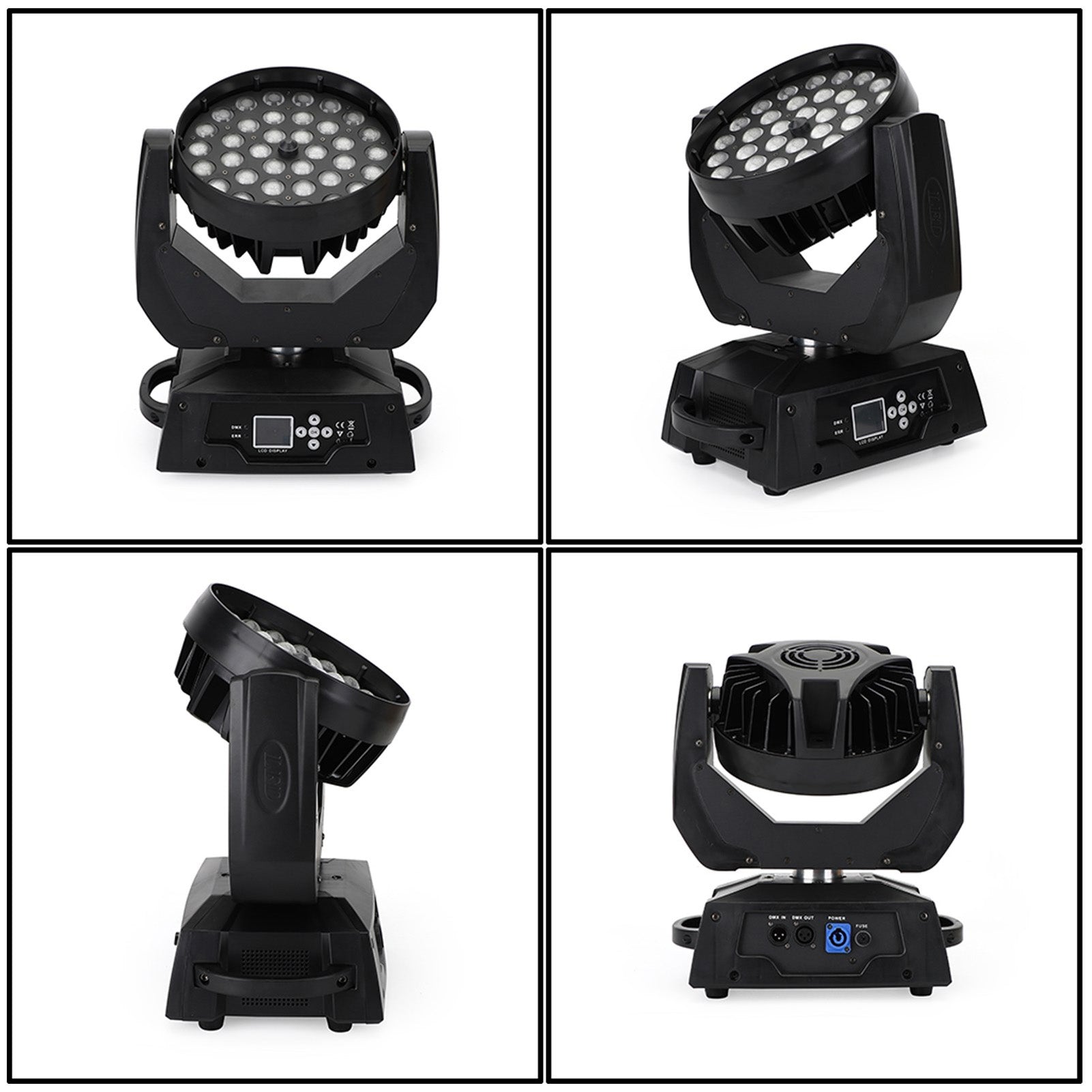 2Pcs 36 x 10W RGBW 4in1 LED Zoom Moving Head 360W Wash Stage Light DMX 15CH